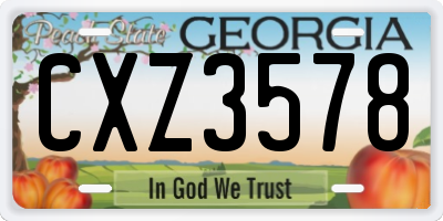 GA license plate CXZ3578