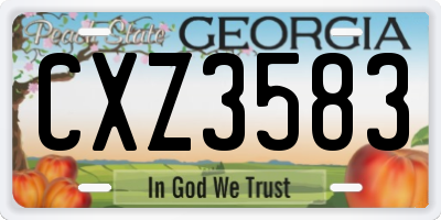 GA license plate CXZ3583