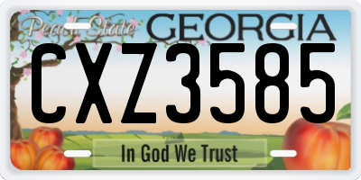 GA license plate CXZ3585