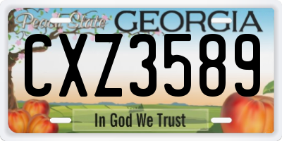 GA license plate CXZ3589