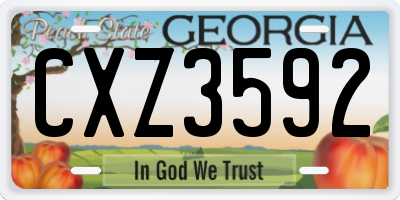GA license plate CXZ3592