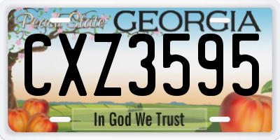GA license plate CXZ3595
