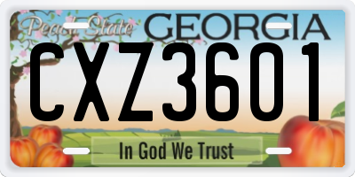 GA license plate CXZ3601