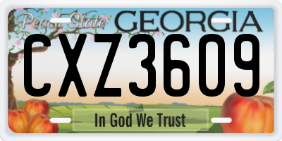 GA license plate CXZ3609