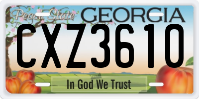 GA license plate CXZ3610