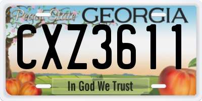 GA license plate CXZ3611