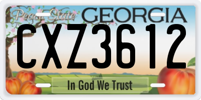 GA license plate CXZ3612