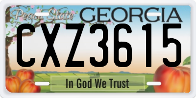 GA license plate CXZ3615