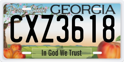 GA license plate CXZ3618