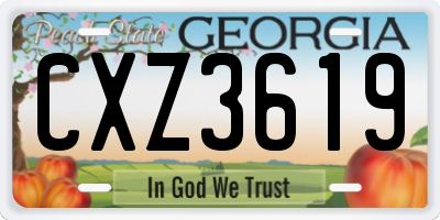 GA license plate CXZ3619