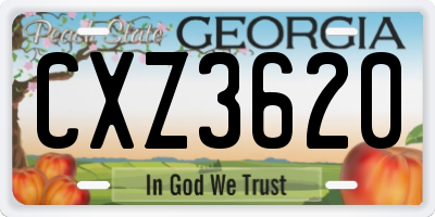 GA license plate CXZ3620