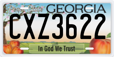 GA license plate CXZ3622