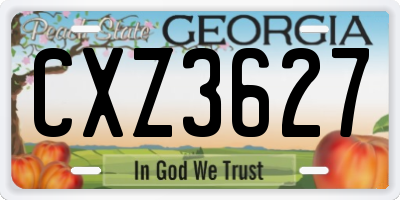 GA license plate CXZ3627