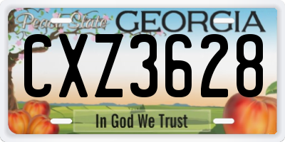 GA license plate CXZ3628