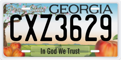GA license plate CXZ3629