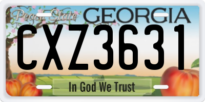 GA license plate CXZ3631