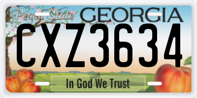 GA license plate CXZ3634