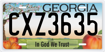 GA license plate CXZ3635