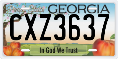GA license plate CXZ3637