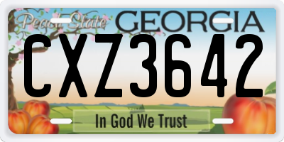 GA license plate CXZ3642