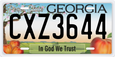 GA license plate CXZ3644