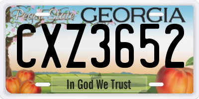 GA license plate CXZ3652