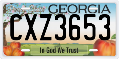 GA license plate CXZ3653