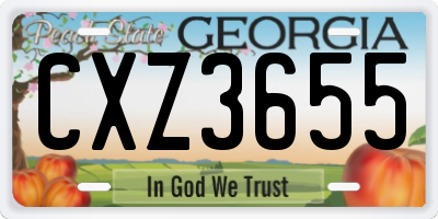 GA license plate CXZ3655