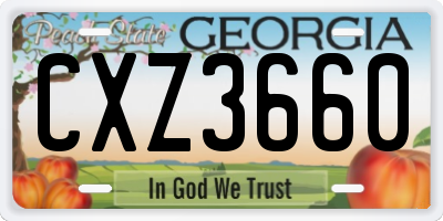 GA license plate CXZ3660