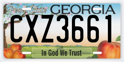 GA license plate CXZ3661