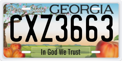 GA license plate CXZ3663
