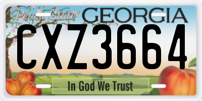 GA license plate CXZ3664