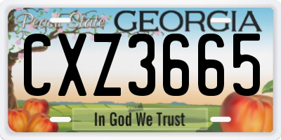 GA license plate CXZ3665