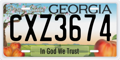 GA license plate CXZ3674