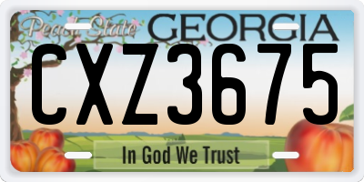 GA license plate CXZ3675
