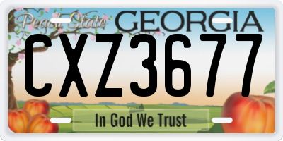 GA license plate CXZ3677