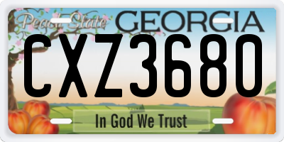 GA license plate CXZ3680