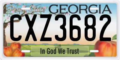 GA license plate CXZ3682
