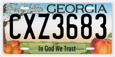 GA license plate CXZ3683