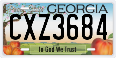GA license plate CXZ3684