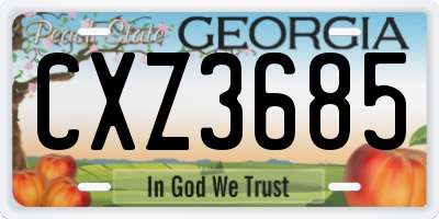 GA license plate CXZ3685