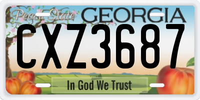 GA license plate CXZ3687