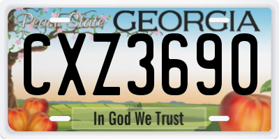 GA license plate CXZ3690
