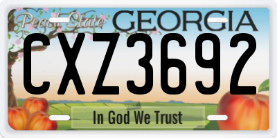 GA license plate CXZ3692