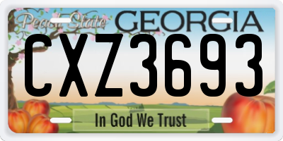 GA license plate CXZ3693