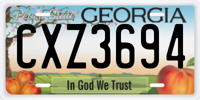 GA license plate CXZ3694