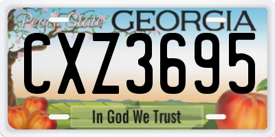 GA license plate CXZ3695