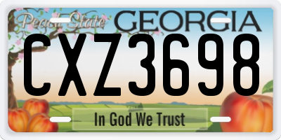 GA license plate CXZ3698