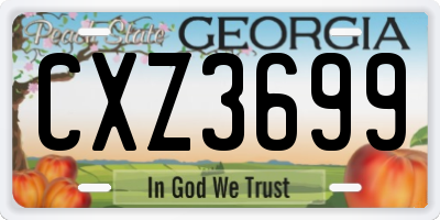 GA license plate CXZ3699