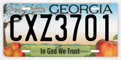 GA license plate CXZ3701